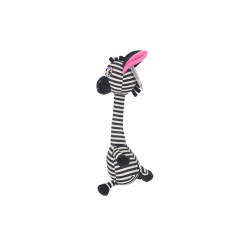 Long Neck Zebra Dog Toy with Squeaker