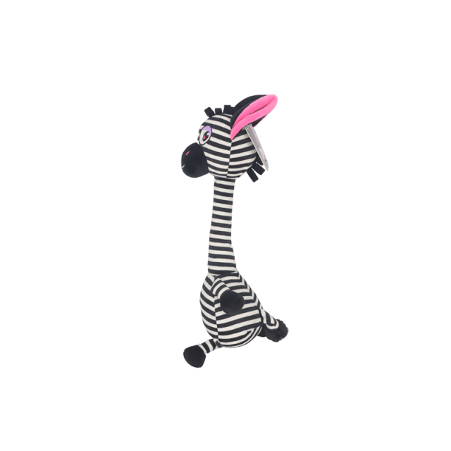 Long Neck Zebra Dog Toy with Squeaker