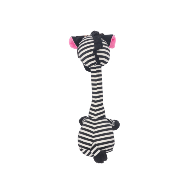 Long Neck Zebra Dog Toy with Squeaker
