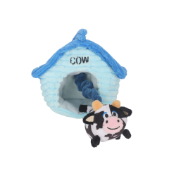 Farm House Animal Plush Pet Toys Dog Toy - Cow