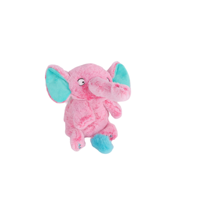 Pink Elephant Pet Plush Toy with Crinkle Paper Squeaky