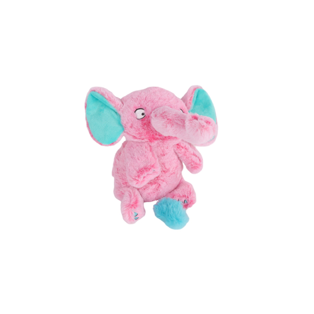 Pink Elephant Pet Plush Toy with Crinkle Paper Squeaky