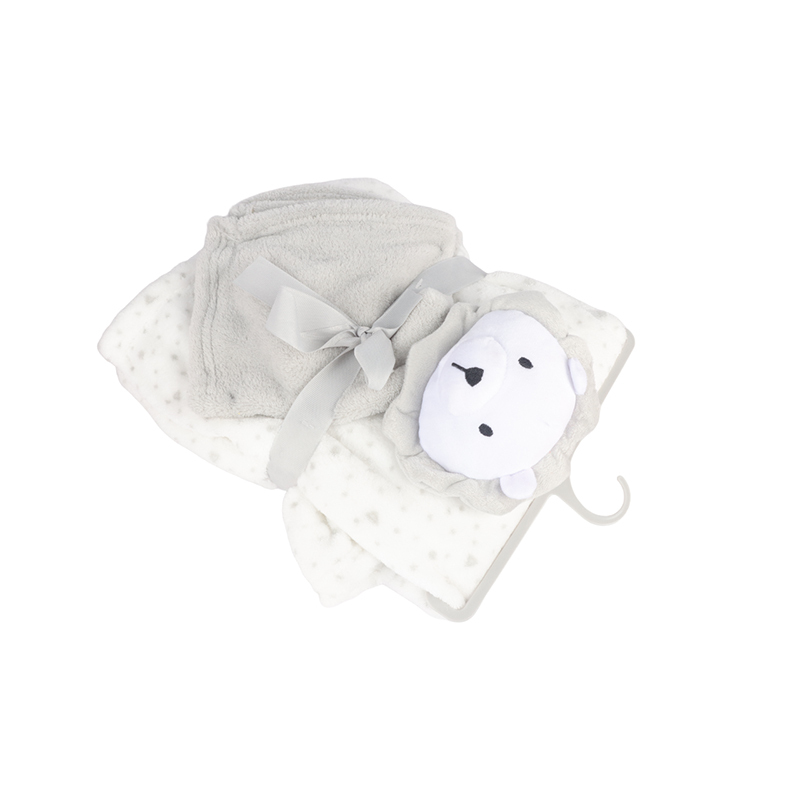 Gray Baby Security Blanket-Lion