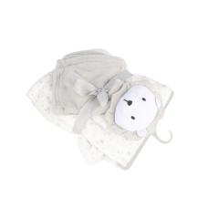 Gray Baby Security Blanket-Lion