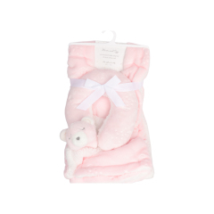 Pink Bear Breathable  Baby Security Blanket