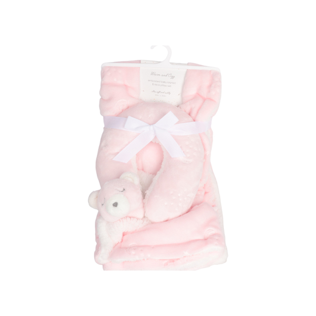 Pink Bear Breathable  Baby Security Blanket