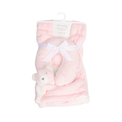 Pink Bear Breathable  Baby Security Blanket