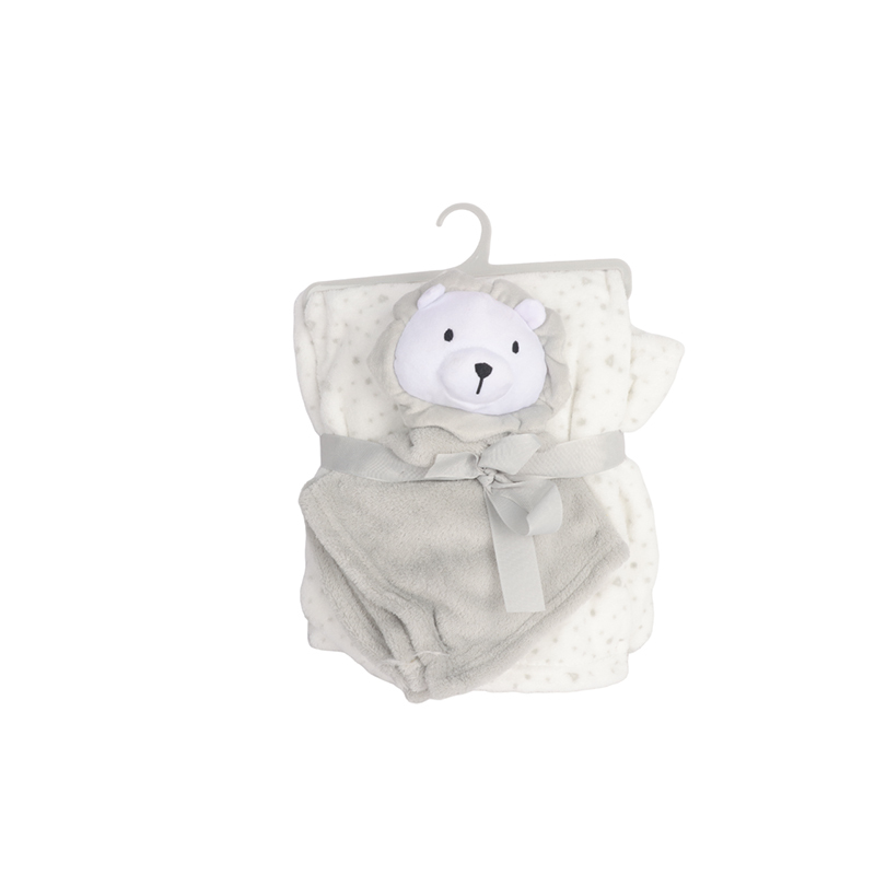 Gray Baby Security Blanket-Lion