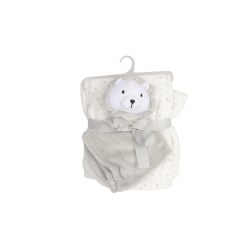 Gray Baby Security Blanket-Lion