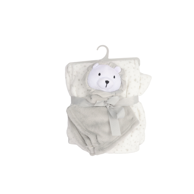 Gray Baby Security Blanket-Lion
