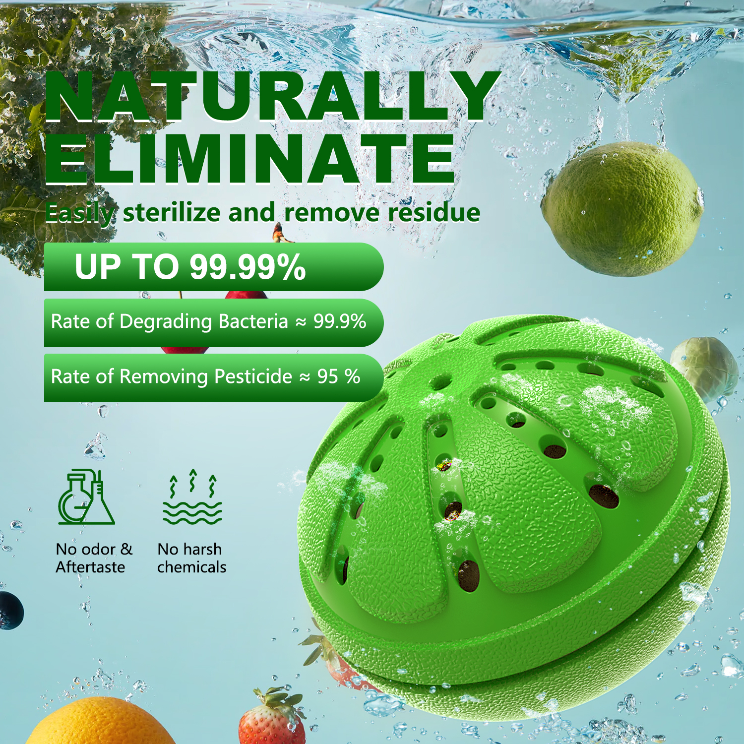 WASHWOW Fruit and Vegetable Cleaner Device, Mini Portable Wireless Food Purifier for Cleaning, Kitchen Gadgets for Deeply Clean Fruits and Veggies, Rice, Meat Even Small Clothes Washing Machine