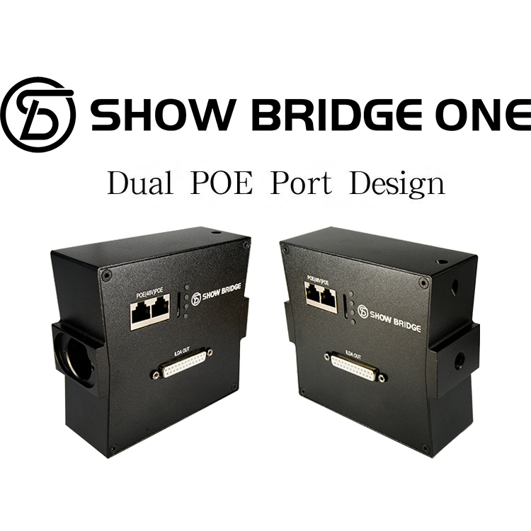 （Dual POE Port Design）Showbridge One low cost laser control interface with standard ilda output
