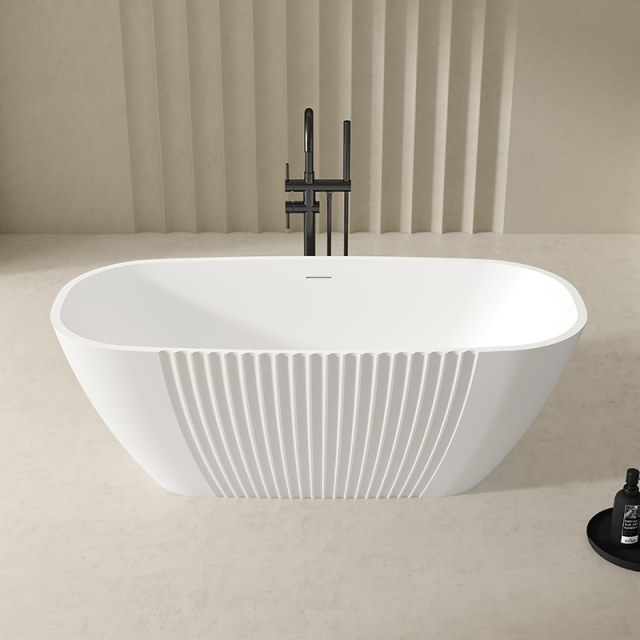 Factory Wholesale Fluted Freestanding Acrylic Bathtub QJ-Y0052