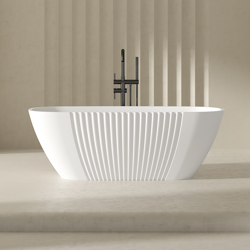 Factory Wholesale Fluted Freestanding Acrylic Bathtub QJ-Y0052