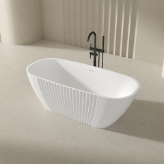 Factory Wholesale Fluted Freestanding Acrylic Bathtub QJ-Y0052