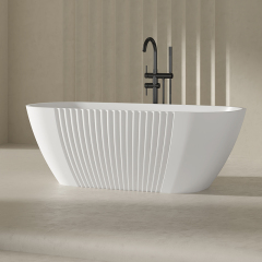Factory Wholesale Fluted Freestanding Acrylic Bathtub QJ-Y0052