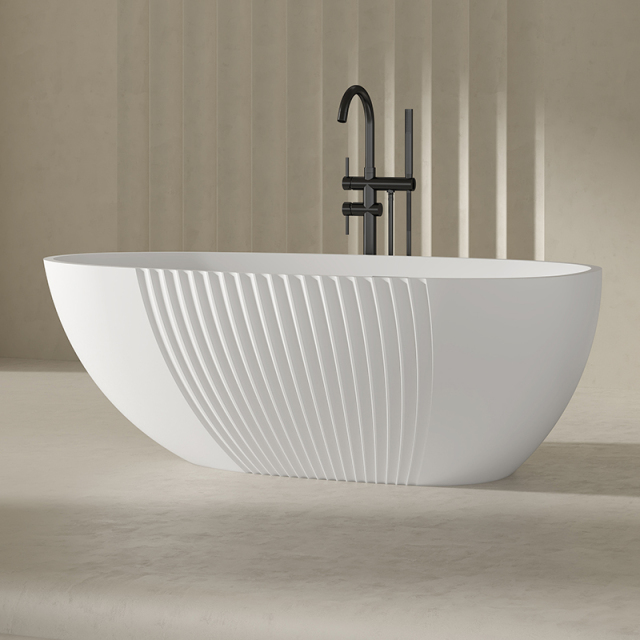 Factory Customized Fluted Egg-shaped Acrylic Bathtub QJ-Y0055