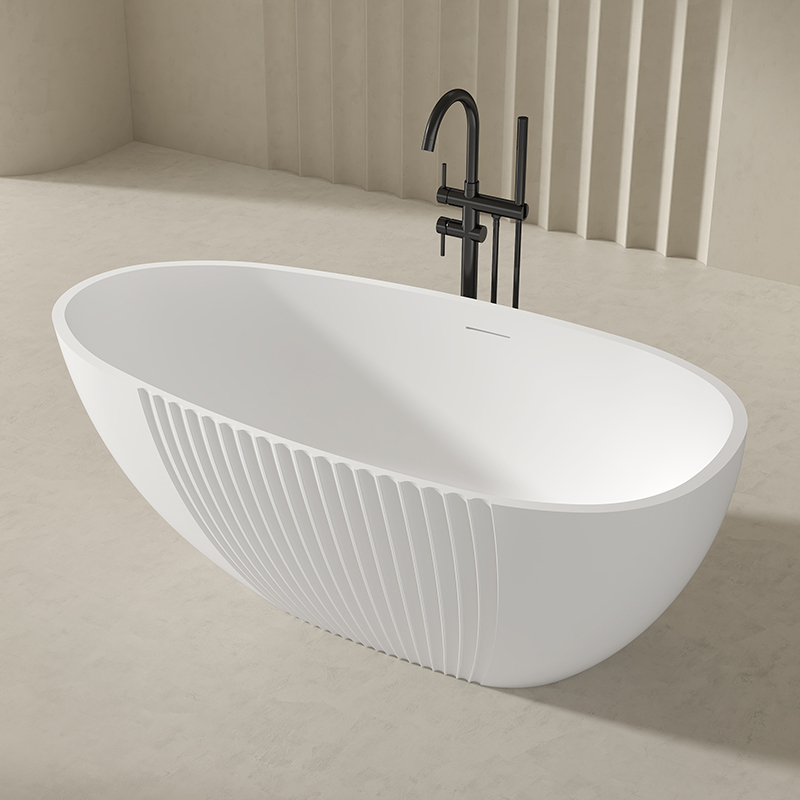 Factory Customized Fluted Egg-shaped Acrylic Bathtub QJ-Y0055