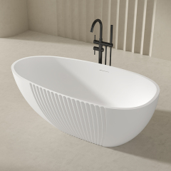 Factory Customized Fluted Egg-shaped Acrylic Bathtub QJ-Y0055