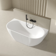 Wholesale Price Fluted Acrylic Back to Wall Bathtub QJ-Y0056