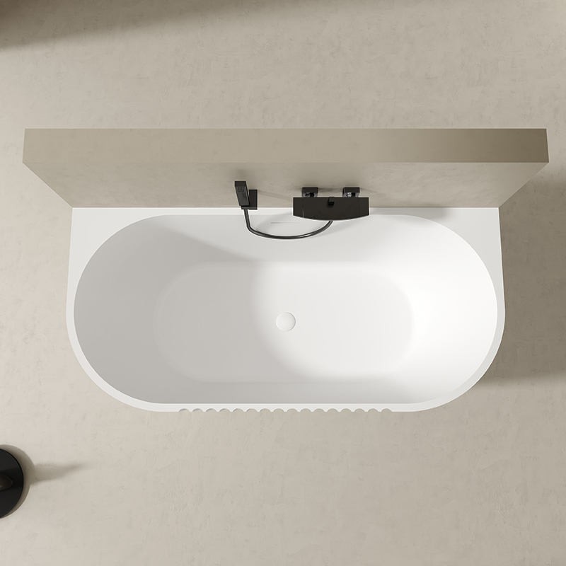 Wholesale Price Fluted Acrylic Back to Wall Bathtub QJ-Y0056