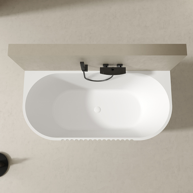 Wholesale Price Fluted Acrylic Back to Wall Bathtub QJ-Y0056
