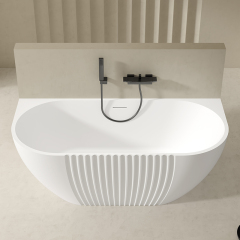 Wholesale Price Fluted Acrylic Back to Wall Bathtub QJ-Y0056