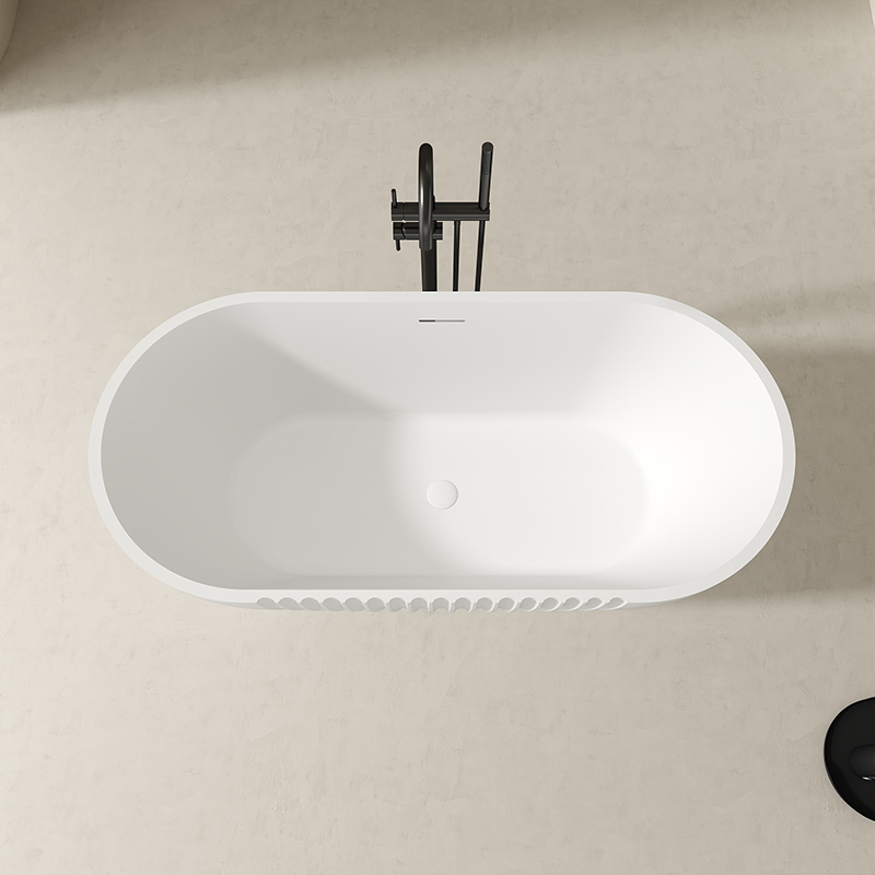 Factory Directory Oval Fluted Freestanding Acrylic Bathtub QJ-Y0051