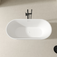 Factory Directory Oval Fluted Freestanding Acrylic Bathtub QJ-Y0051