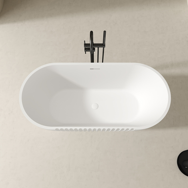 Factory Directory Oval Fluted Freestanding Acrylic Bathtub QJ-Y0051