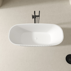Factory Wholesale Fluted Freestanding Acrylic Bathtub QJ-Y0052