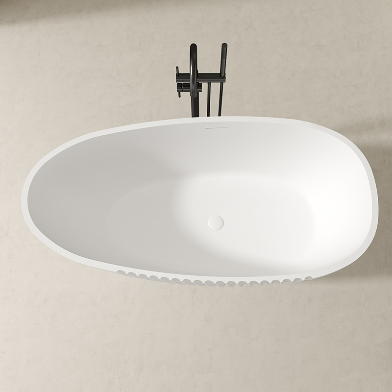 Factory Customized Fluted Egg-shaped Acrylic Bathtub QJ-Y0055