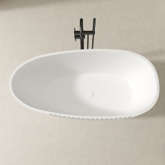 Factory Customized Fluted Egg-shaped Acrylic Bathtub QJ-Y0055