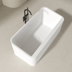 Factory Directory Rectangular Thick Rim Acrylic Deep Soaking Bathtub QJ-Y0032
