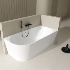 Wholesale Fashion Acrylic Back to Corner Deep Soaking Bathtub QJ-Y0013