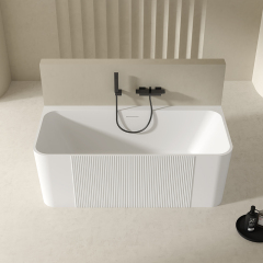 Popular Wholesale Designer Back to Wall Acrylic Soaking Bathtub QJ-Y0016