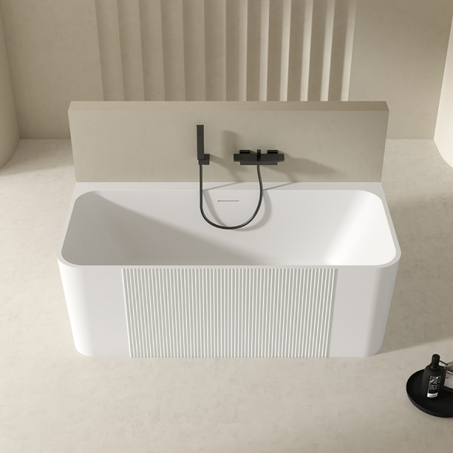 Popular Wholesale Designer Back to Wall Acrylic Soaking Bathtub QJ-Y0016