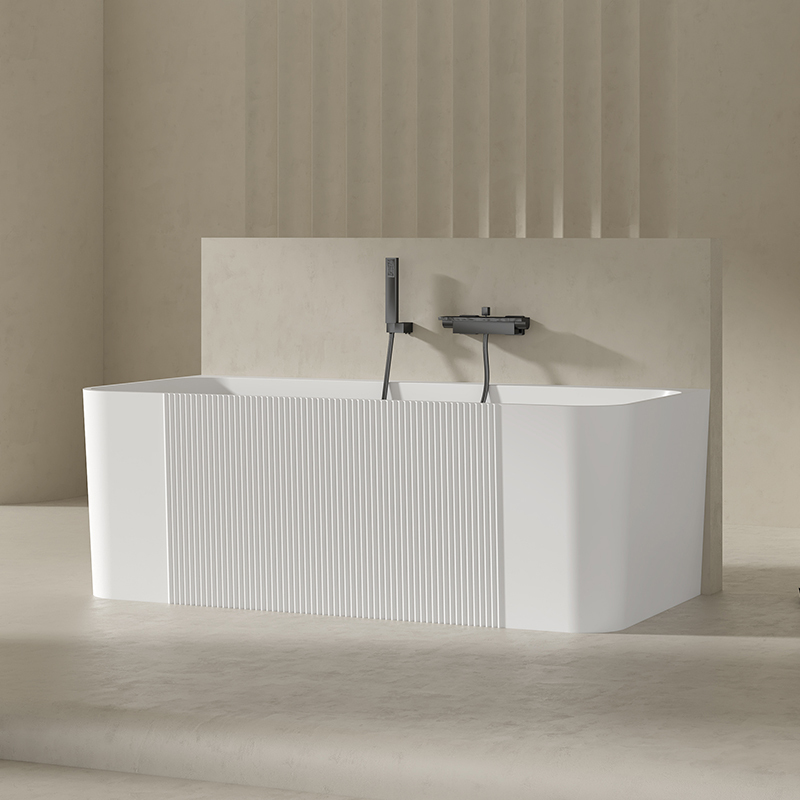 Popular Wholesale Designer Back to Wall Acrylic Soaking Bathtub QJ-Y0016