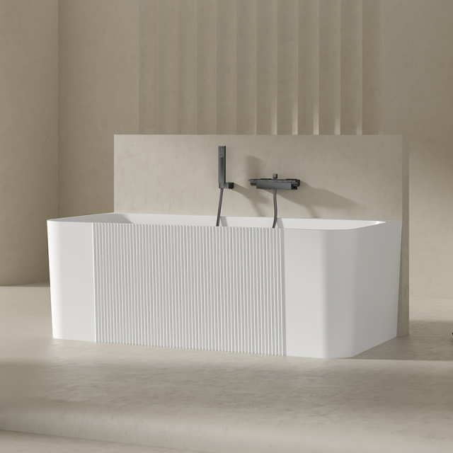 Popular Wholesale Designer Back to Wall Acrylic Soaking Bathtub QJ-Y0016