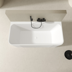 Popular Wholesale Designer Back to Wall Acrylic Soaking Bathtub QJ-Y0016