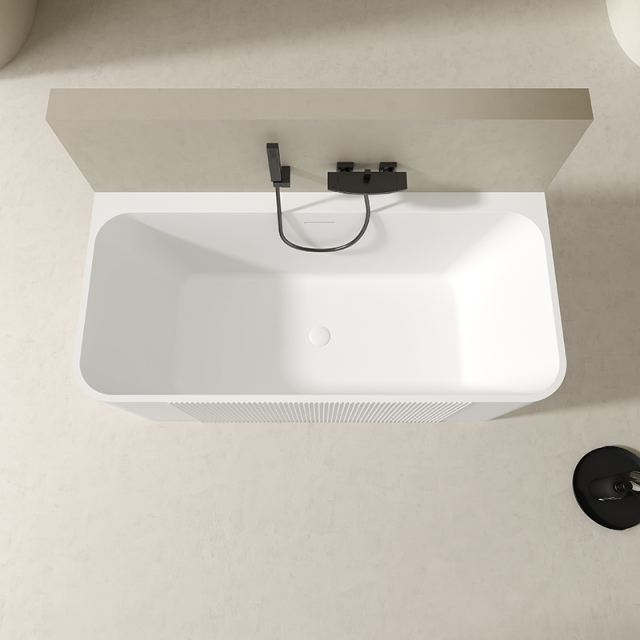 Popular Wholesale Designer Back to Wall Acrylic Soaking Bathtub QJ-Y0016