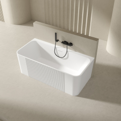 Popular Wholesale Designer Back to Wall Acrylic Soaking Bathtub QJ-Y0016