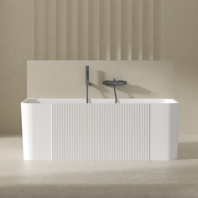 Popular Wholesale Designer Back to Wall Acrylic Soaking Bathtub QJ-Y0016