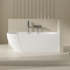 Factory Customized Vertical Groove Acrylic Corner Bathtub QJ-Y0053