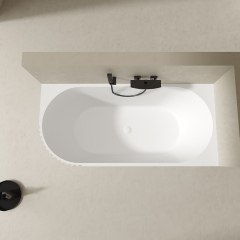 Factory Customized Vertical Groove Acrylic Corner Bathtub QJ-Y0053