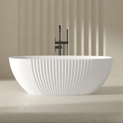 Wholesale High End Quality Fluted Acrylic Bathtub QJ-Y0057