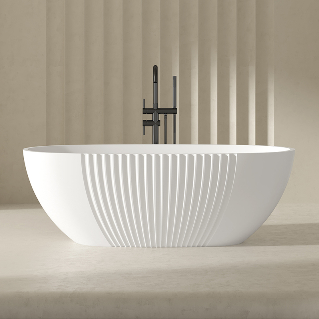 Wholesale High End Quality Fluted Acrylic Bathtub QJ-Y0057