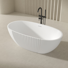 Wholesale High End Quality Fluted Acrylic Bathtub QJ-Y0057