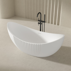 Wholesale Fashion Fluted Moon-shaped Acrylic Bathtub QJ-Y0058
