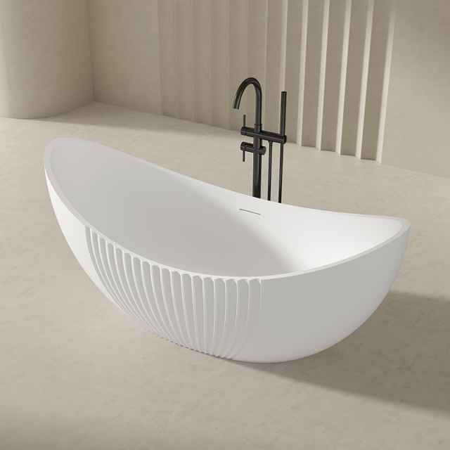 Wholesale Fashion Fluted Moon-shaped Acrylic Bathtub QJ-Y0058